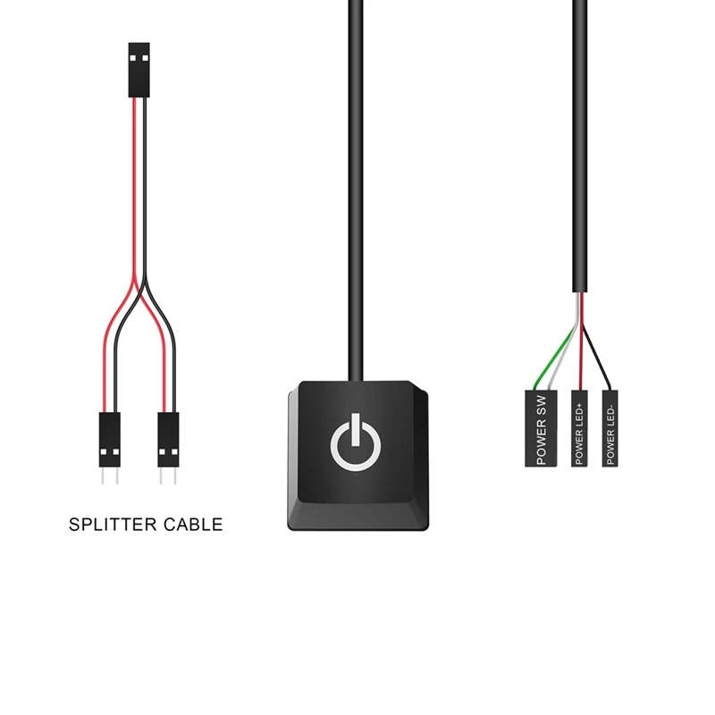 Un cable divisor con una caja negra y cables rojos y verdes