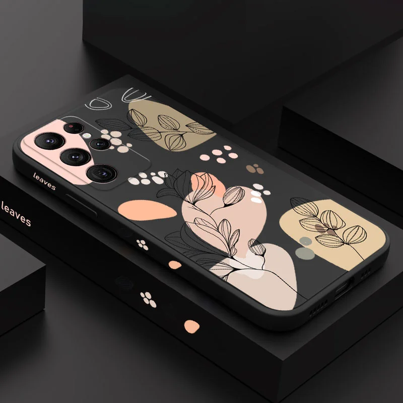Funda de teléfono con planta abstracta para Samsung Galaxy S23 Ultra S22 Plus S21 S20 FE Note 20 A32 A52 A72 A13 A23 A33 A53 A73 5G, funda suave - imagen 2