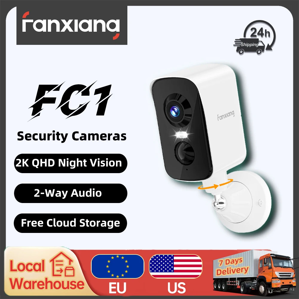[Envío UE/EE. UU.] Cámara WiFi Fanxiang FC1/FCK1 cámara inalámbrica alimentada por batería alarma de movimiento PIR almacenamiento en la nube Audio bidireccional