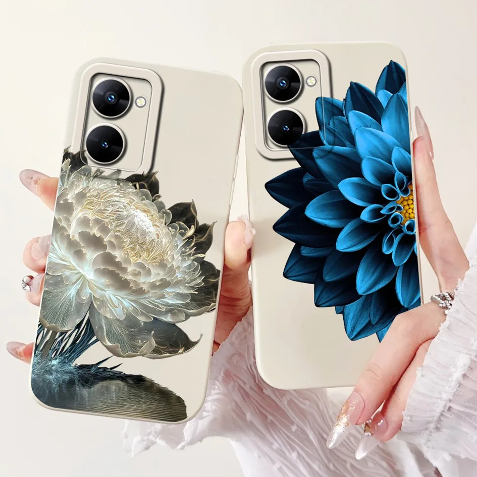 Para Realme V30 funda RMX3619 nueva moda Bowknot flor suave fundas protectoras de lente de silicona para Realme V30T RMX3618 parachoques - imagen 2