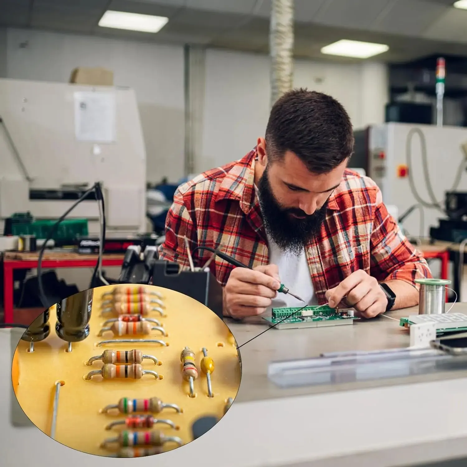 Kit surtido de resistencias de película metálica de 600 piezas, 30 valores, resistencia de película metálica, 1/4W, 1ohm-10Mohm, tolerancia de 1% - imagen 4