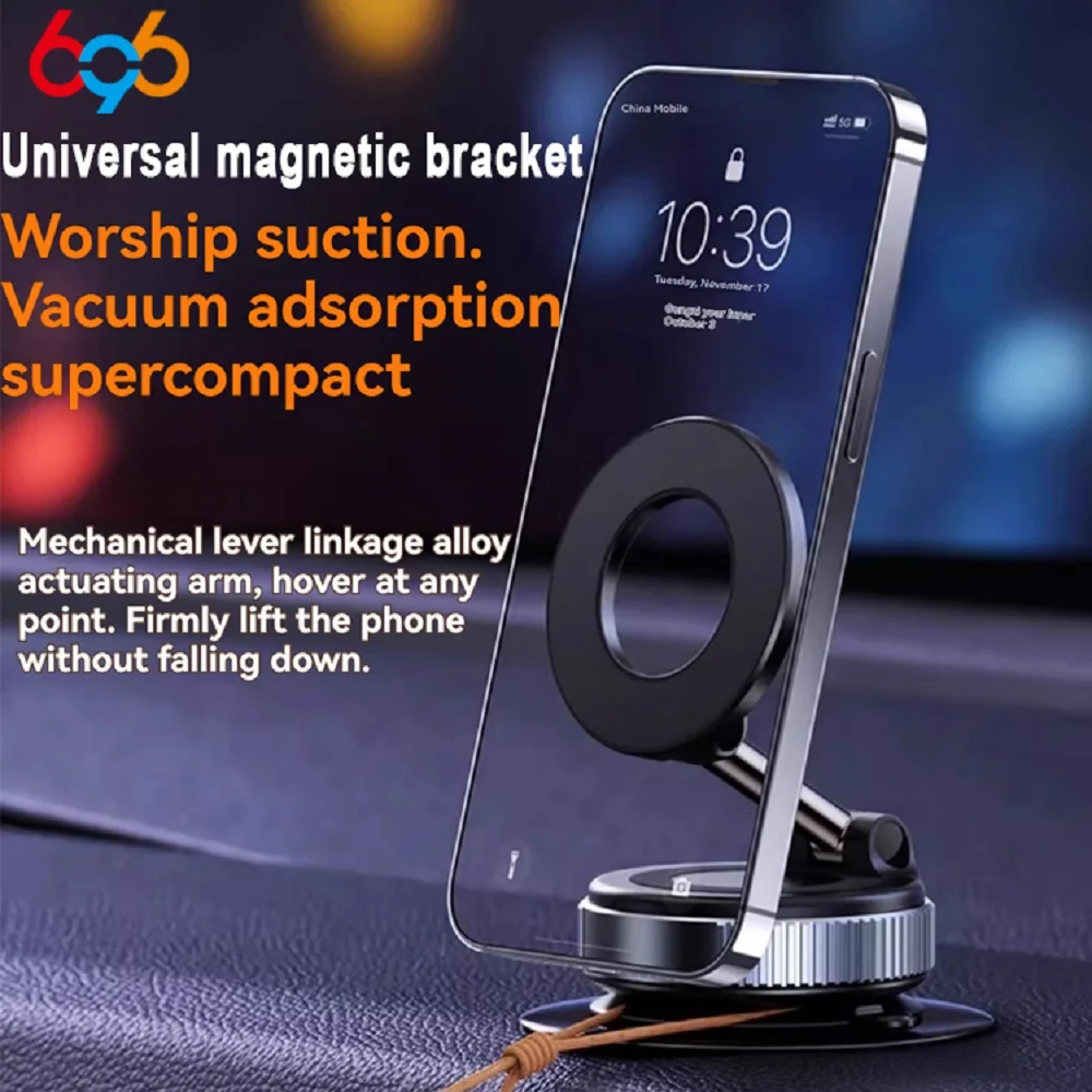 360 °   Soporte magnético para teléfono con succión al vacío, soporte plegable ajustable para coche, soporte magnético de succión antideslizante para viajeros ocupados - imagen 2