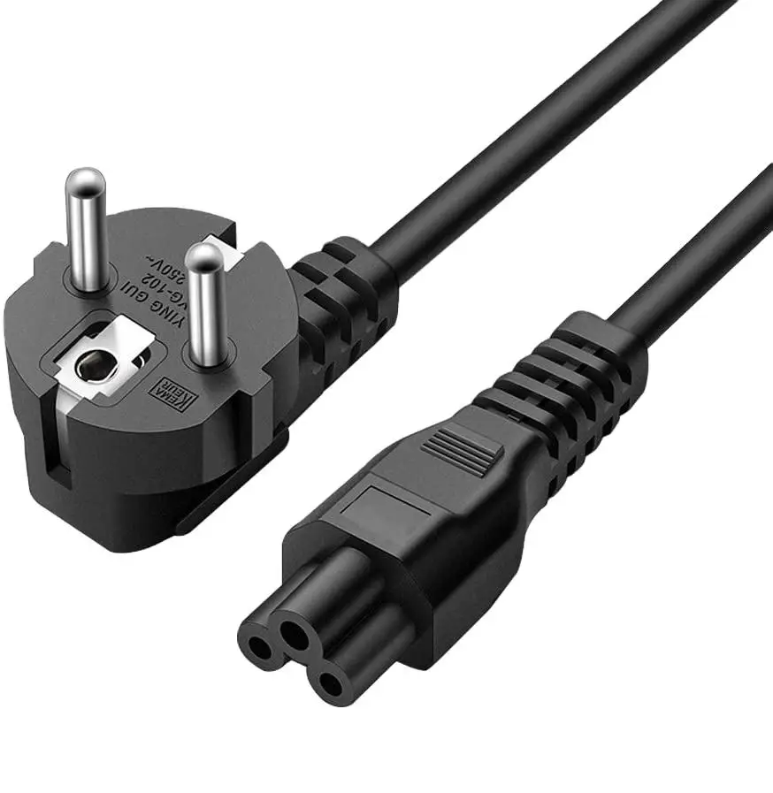 Cable de alimentación con enchufe europeo IEC320 C5, 1,5 m, 1,2 m, Cable de extensión de alimentación de CA europeo para cargador de ordenador portátil Dell, Lenovo, Asus - imagen 2