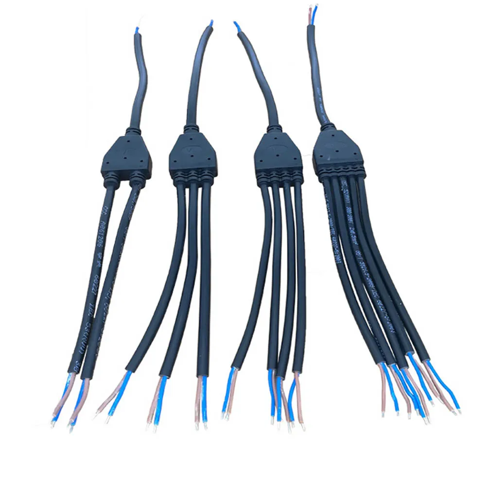 Cable conector impermeable tipo Y IP68, 2 pines, 3 pines, 4 pines, 5 pines, 6 pines, enchufe, lámpara exterior, divisor de Cable eléctrico - imagen 4