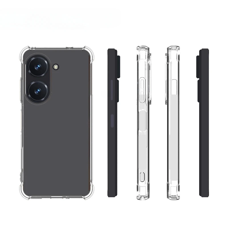 Funda a prueba de golpes con cojín de aire para Asus Zenfone 10 9, funda trasera de silicona TPU suave, carcasa transparente para teléfono Zenfone10 - imagen 3