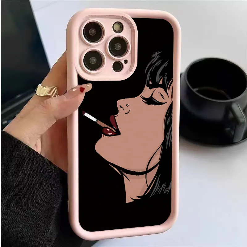 Funda de teléfono negra suave a prueba de golpes para Apple iPhone, modelos 16, 15, 14, 13, 12, 11 Pro Max, XS, XR, X Max, 8, 7 Plus, SE, 2022 - imagen 3