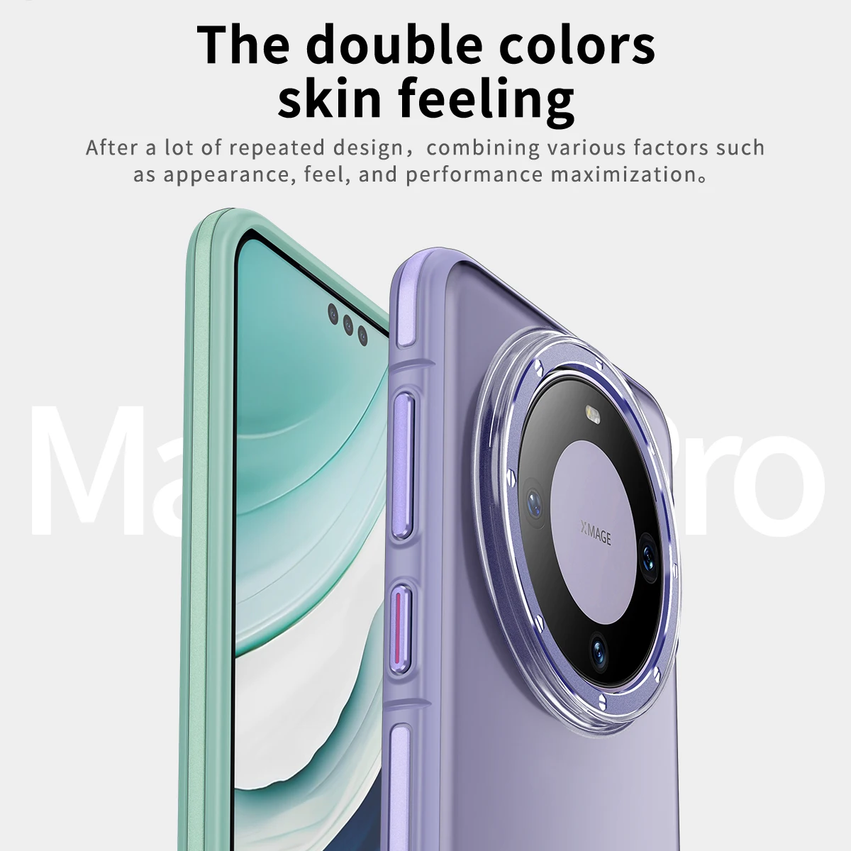 Funda de empalme para Huawei Mate 60 Pro +, armadura de sensación de piel a prueba de golpes para Huawei Mate60 Pro Plus, funda trasera de teléfono híbrida Magsafe - imagen 3