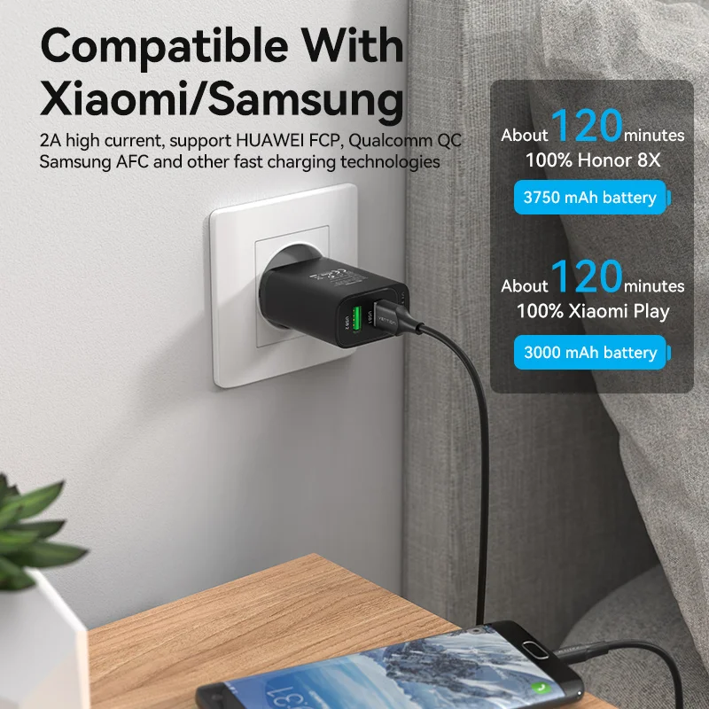 Vention Cable Micro USB 3A Cable de datos USB de carga rápida Cable de carga de teléfono móvil para Samsung HTC LG Android Tablet Cable USB - imagen 2