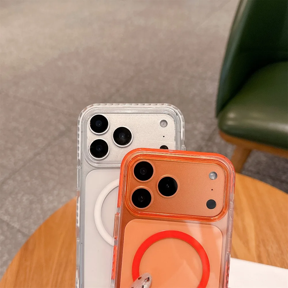 Funda de teléfono magnética transparente para iPhone 17 Pro Max 16 Plus 15 14 13 12 para Magsafe Clear PC + TPU cubierta protectora a prueba de golpes - imagen 4