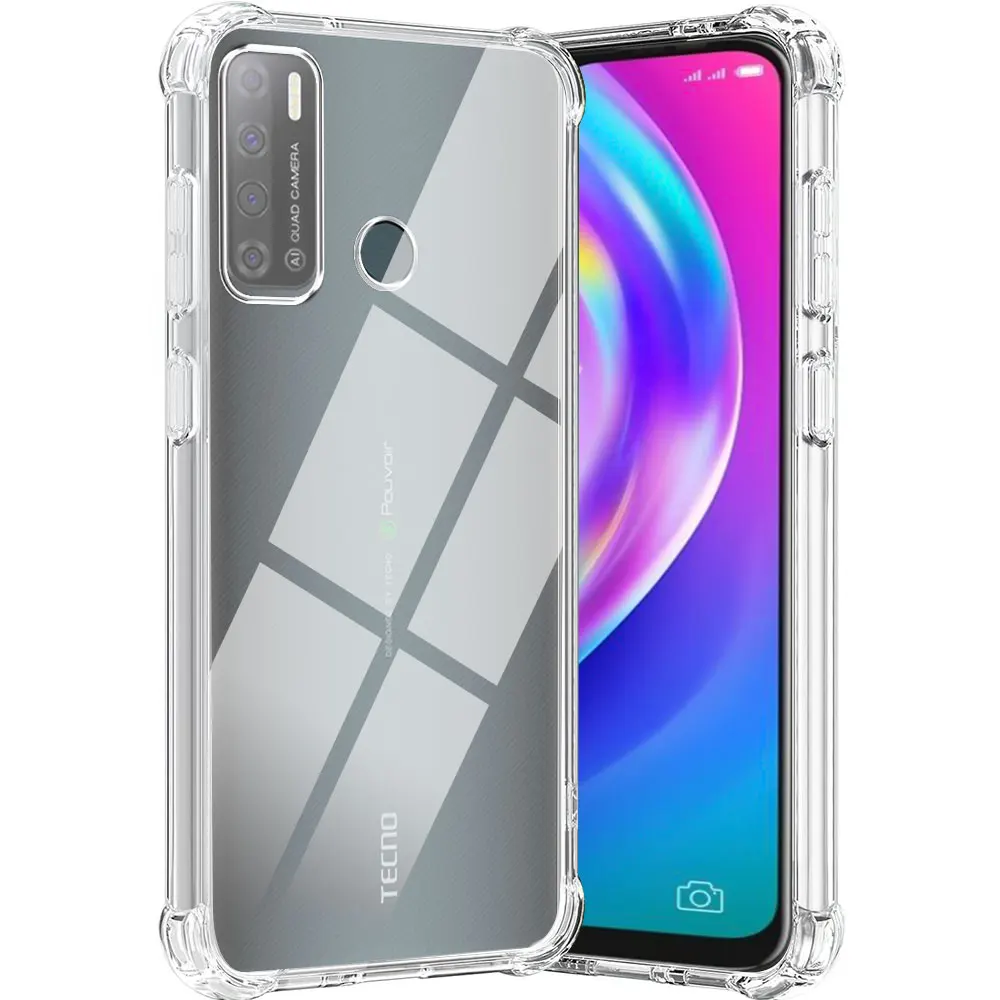 Funda de teléfono Airbag a prueba de golpes para Tecno Pouvoir 4 Pro, funda de silicona suave transparente para Tecno Pouvoir4 LC7, funda trasera