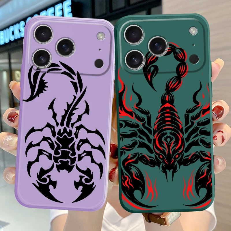 Funda de teléfono con cubierta suave de escorpión para Apple iPhone 16 14 15 Plus XS XR 7 8 11 12 13 Pro Max 17 Air 16e - imagen 4