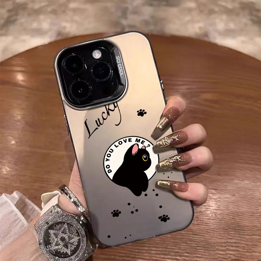 Funda de gato de dibujos animados para pareja de moda para Samsung Galaxy A17 5G A07 parachoques a prueba de golpes para Samsung A07 A17 fundas de teléfono IMD plateadas - imagen 2