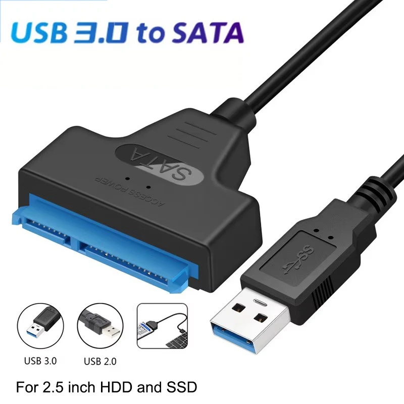 Up to 6 Gbps Sata to Usb 3.0 Adapter for 2.5 Inch Laptop Accessories External HDD SSD Hard Drive 22 Pin Cable Computer Cables - imagen 2