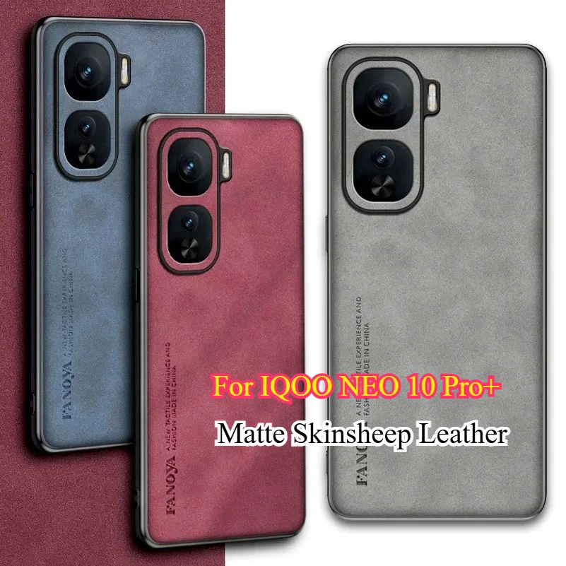 Funda de cuero mate Skinsheep para IQOO Neo 10 Pro Plus, funda protectora de silicona a prueba de golpes para cámara Vivo Iqoo Neo 10pro +