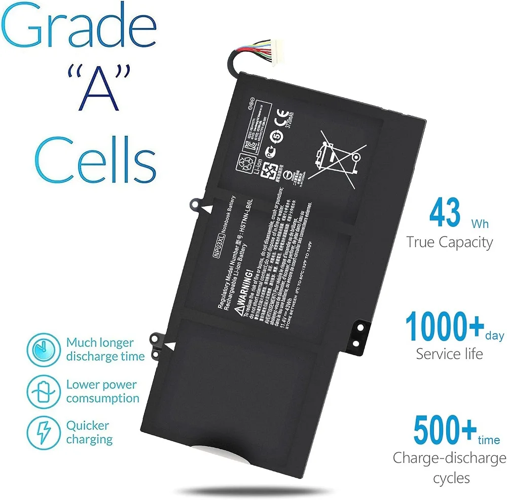 SKOWER 43Wh NP03XL Batería para hp envy 15-u000/u100/u200/u300 Pavilion 13-a000/a100/a200/a300 x360 PC Convertible TPN-Q146/Q149 - imagen 2