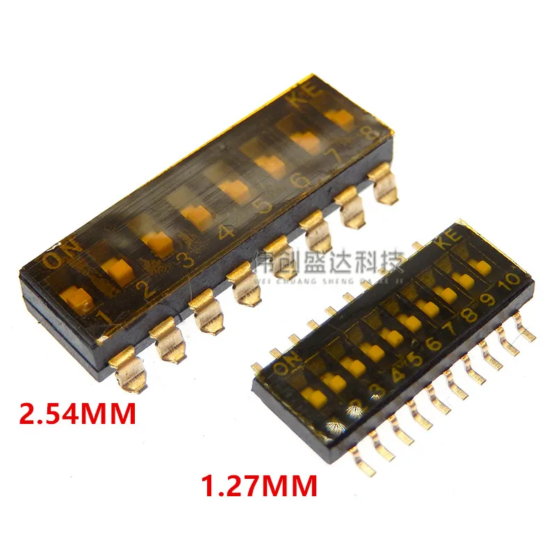 5 uds SMD SMT interruptor tipo deslizante 1P 2P 3P 4P 5P 6P 8P 10P 1,27/2.54mm posición DIP interruptor de palanca de paso negro interruptor a presión negro - imagen 4