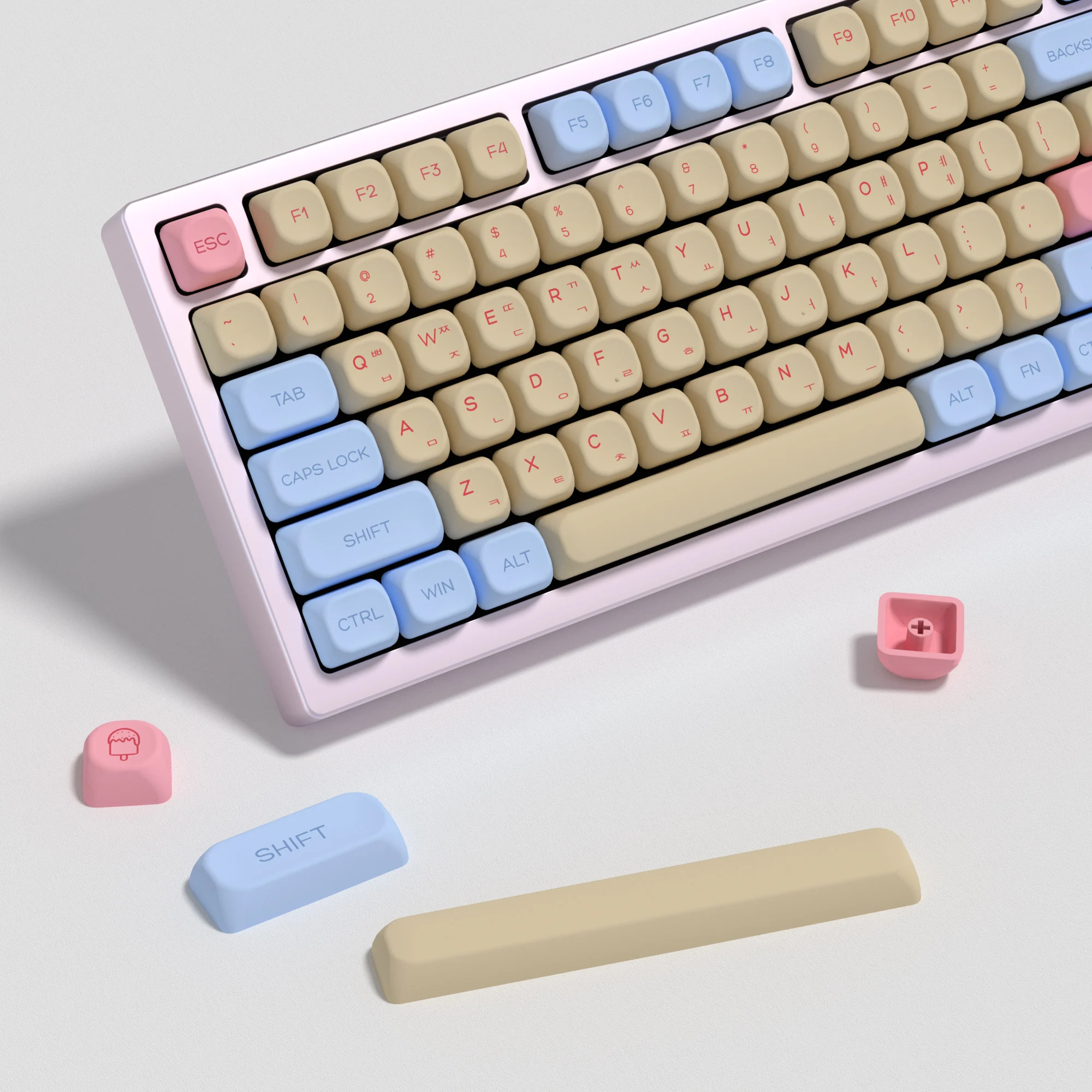 KBDiy Marshmallow coreano Keycap MAC ISO KOA perfil Retro PBT Keycaps para ACE68 Rainy 75 DIY Teclado mecánico para jugar teclas aula F87 F108 F99 Pro raven68 mad 60he 68he ajazz ak820 pro 60 ACE60 ACE68 RAINY75 AK74 g