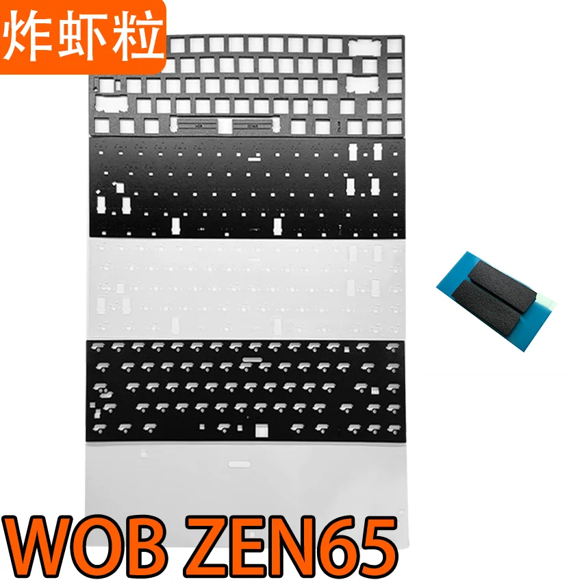 WOB ZEN65 Teclado mecánico Paquete de sonido PORON Sandwich Algodón PET Actor de voz Pad Eje Acolchado inferior Algodón