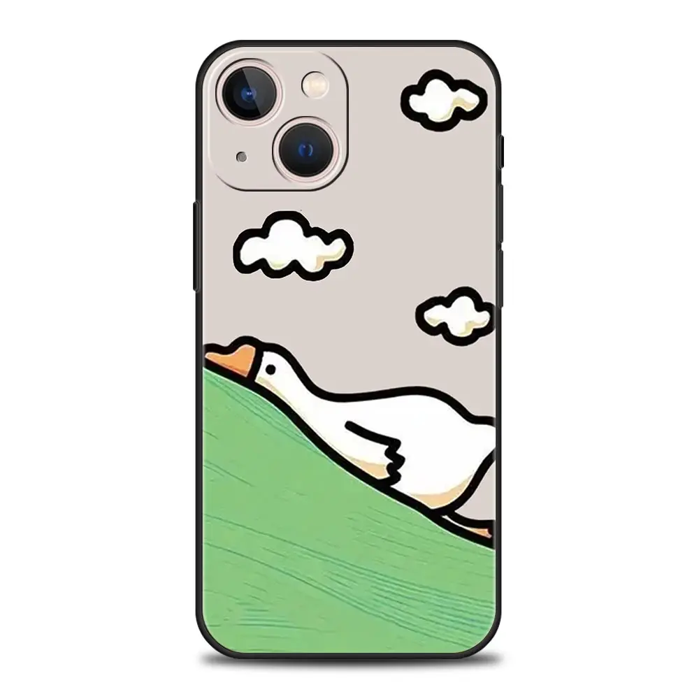 Funda de teléfono con diseño de pato de dibujos animados para iPhone 16 13 15 14 12 11 Pro MAX XR X SE XS 7 8 Plus, funda suave de TPU - imagen 3
