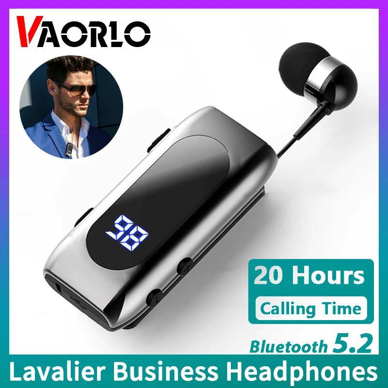 K55 Lavalier Business Bluetooth 5,2 auriculares tiempo de conversación/música 20 horas, pantalla Digital LED, auriculares inalámbricos con cancelación de ruido - imagen 2