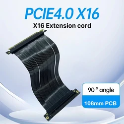 Cable Extensor PCIe 4.0 x16 Ángulo Recto Blindado para Gráfica