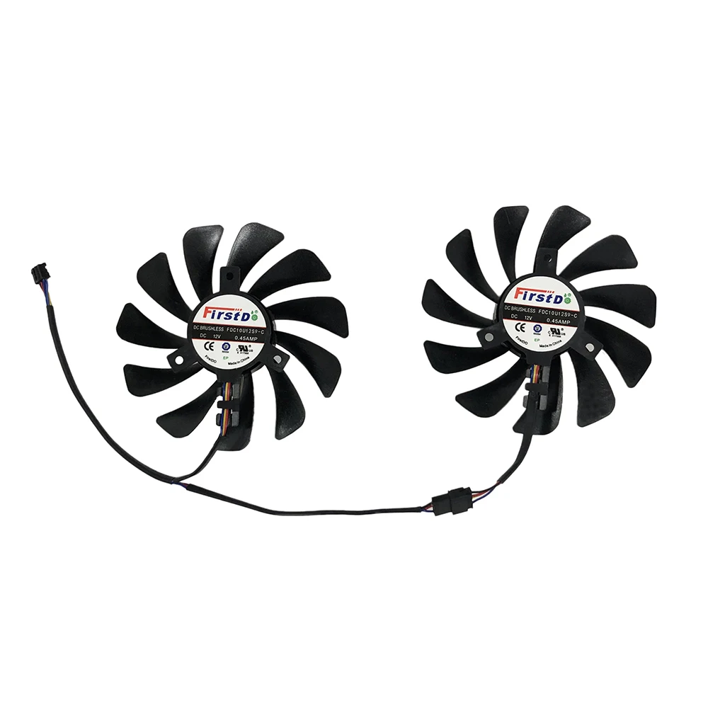 Ventilador de tarjetas de vídeo,para SHELI 51RISC RX5700 RX 5700 8GB, FDC10U12S9-C DIY,Enfriador de tarjetas gráficas GPU, Juego de 2 uds. - imagen 3