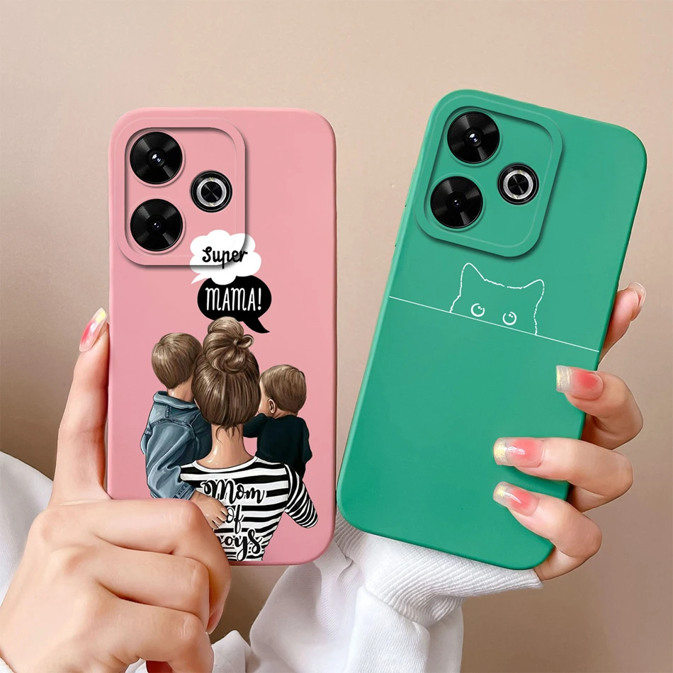 Funda de teléfono para Xiaomi Poco M6 Pro, Protector de cámara de silicona líquida, suave, a prueba de golpes - imagen 3