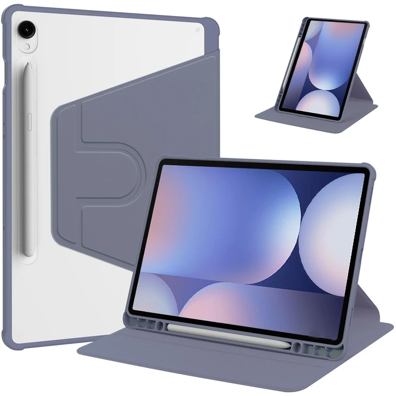Para Samsung Tab S10 Plus funda con portalápices 360 giratorio acrílico Flip Stand funda para Coque Galaxy Tab S10 Plus funda de 12,4 pulgadas - imagen 3