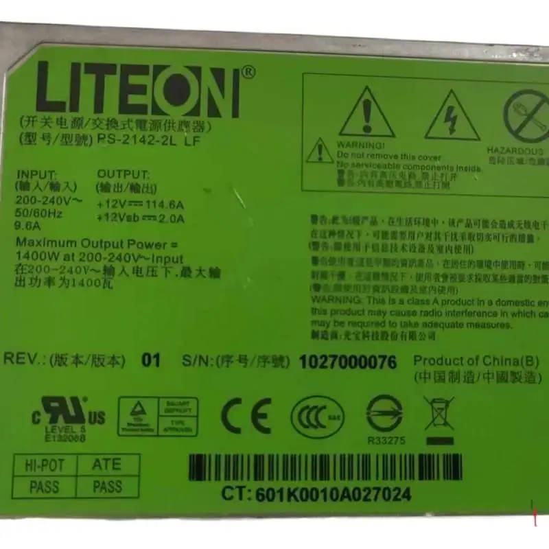 PARA DELL C6100 C2100 PS-2142-2L LF Y53VG fuente de alimentación de intercambio en caliente 1400W - imagen 2