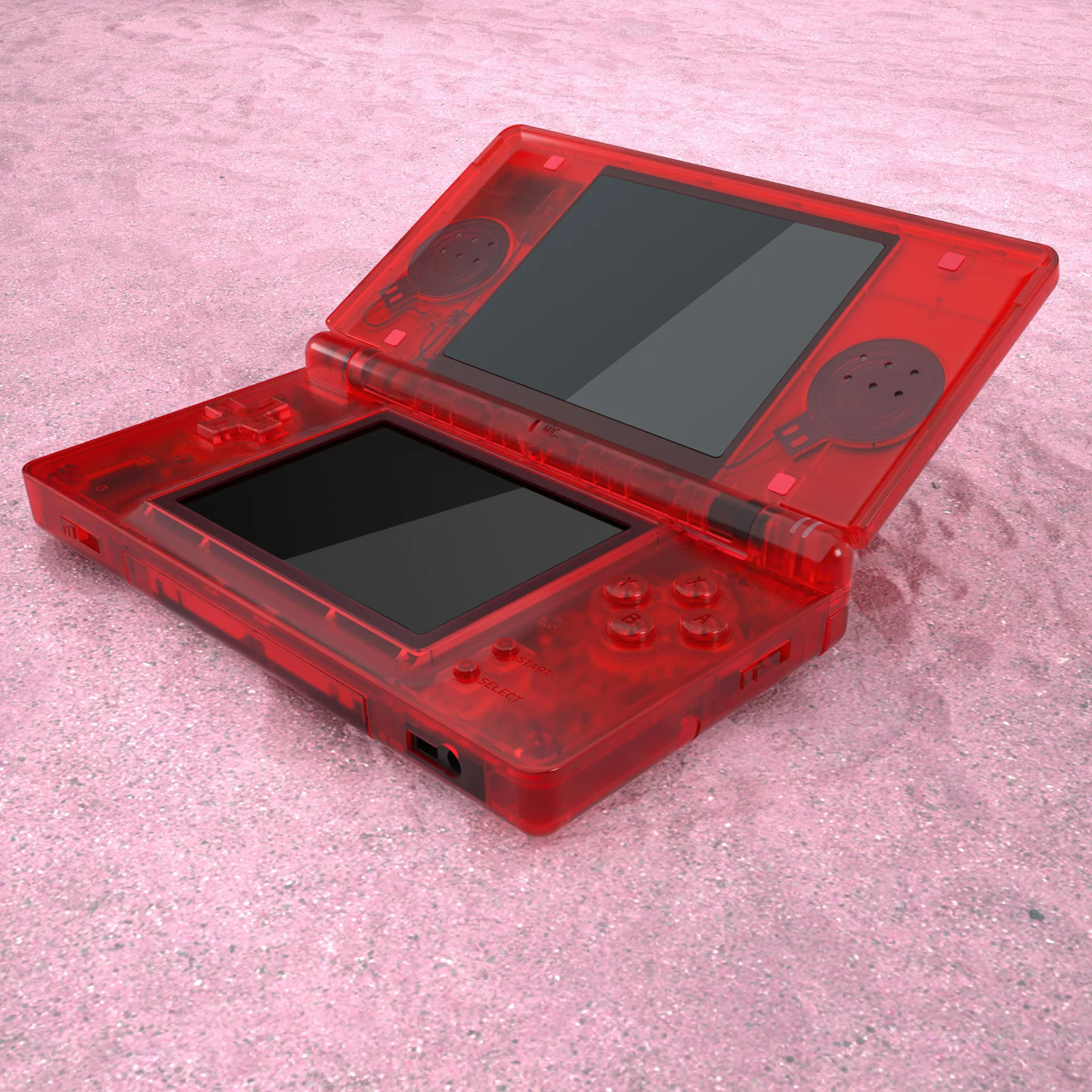 Carcasa completa de repuesto eXtremeRate para Nintendo DS Lite para NDSL - Rojo transparente