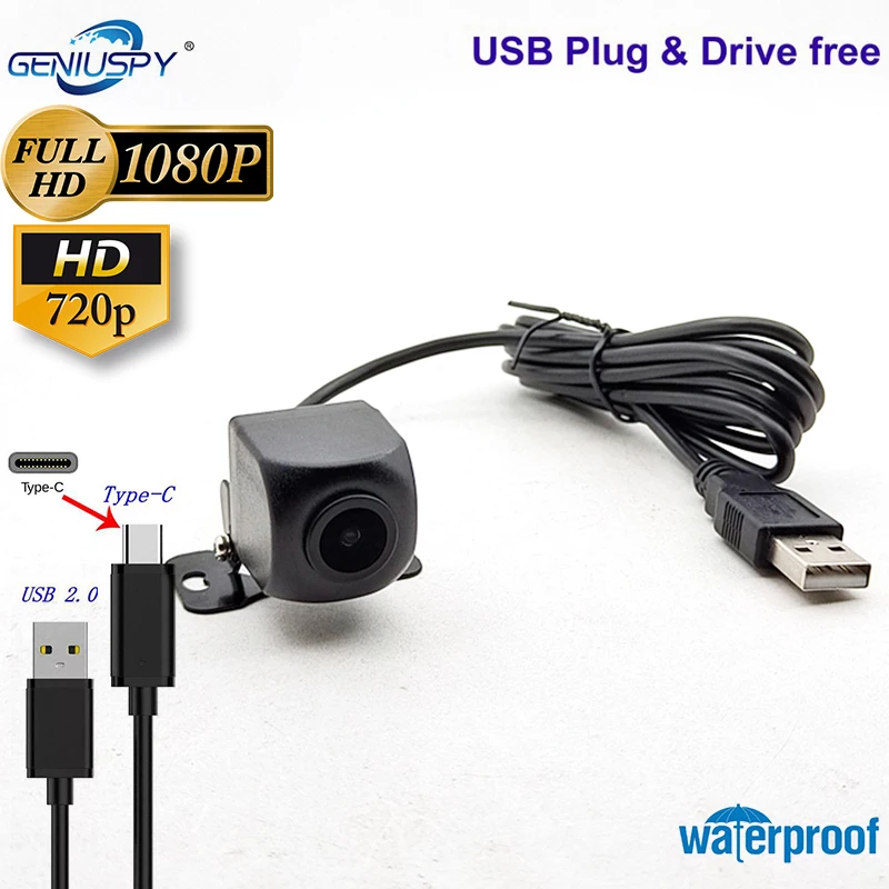 Geniuspy-cámara web para coche, dispositivo OTG UVC, Plug Play, sin conductor, con Mini funda, ángulo de visión amplio, HD 720P 1080P, impermeable, a prueba de vandalismo, USB - imagen 5