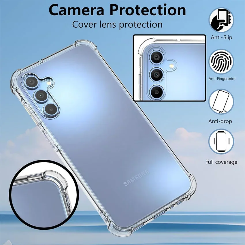Funda blanda de silicona transparente a prueba de golpes para Samsung Galaxy A56 A36 A26 A25 A05 A05S A35 A04 A14 A24 A35 A55 A54 A53 A52 - imagen 2