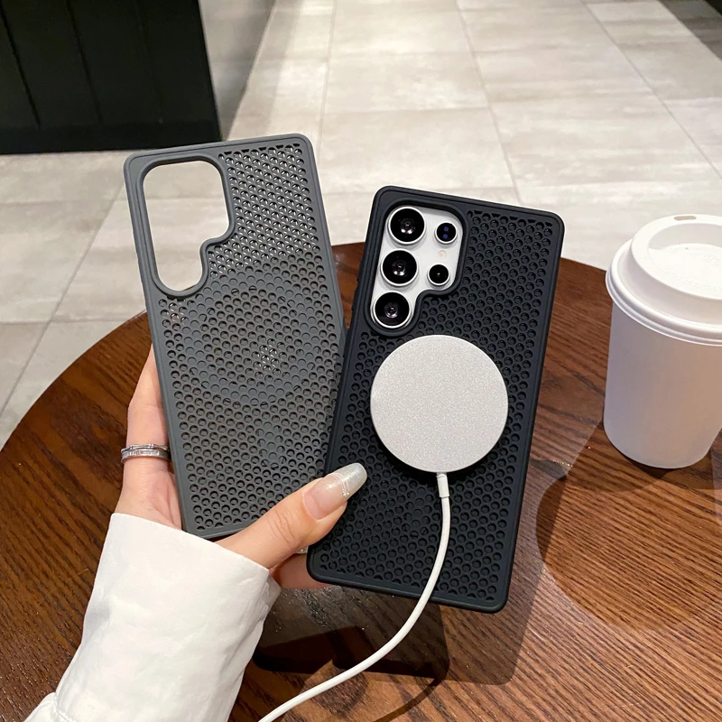 Para Samsung Galaxy S25 S24 S23 funda Ultra magnética ELVEV Anti-caída dura PC panal refrigeración succión cubierta de teléfono - imagen 5