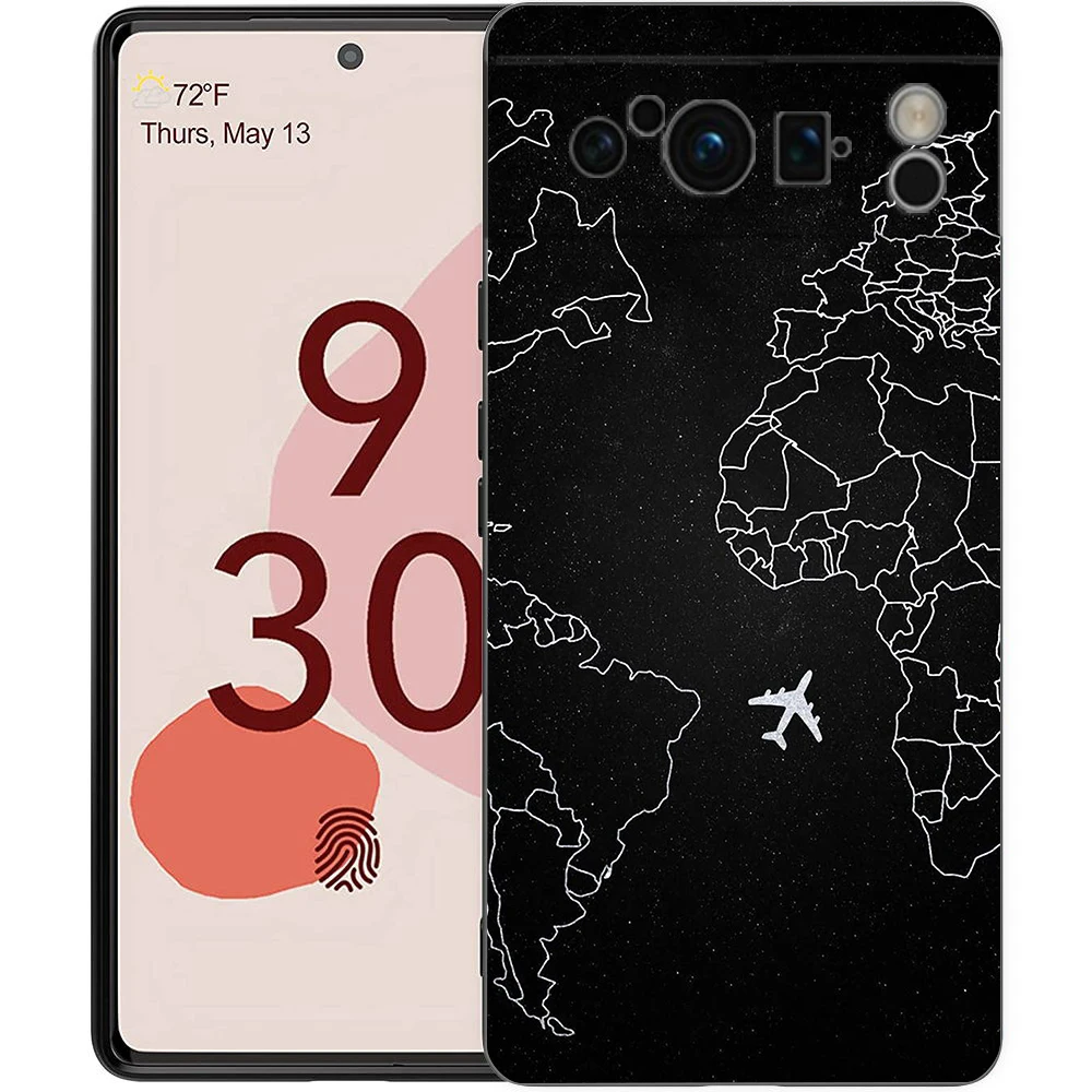 Funda de teléfono de avión para Google Pixel 9 8 7 6 Pro XL 8A 6A 7A 5G, funda negra de TPU suave a prueba de golpes - imagen 5