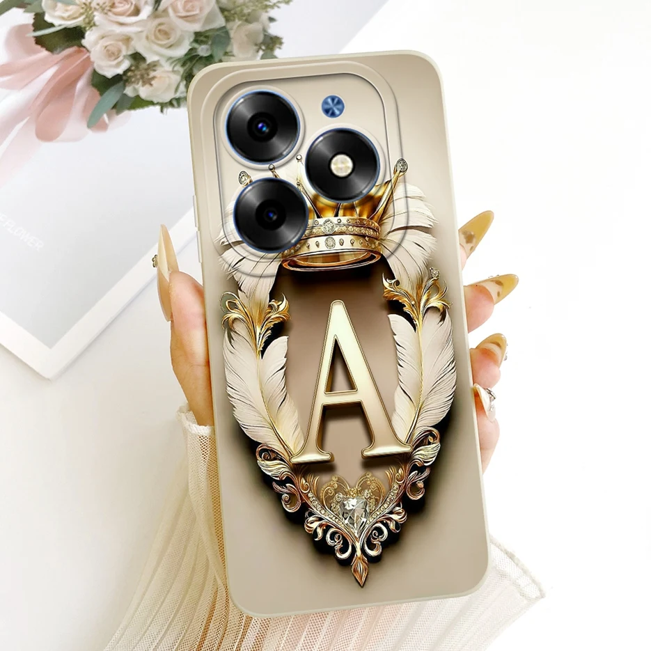 Para Infinix Smart 8 funda Smart8 Pro X6525 X6525B nuevas letras de corona funda de teléfono para Infinix Smart 8 HD Smart8 Plus bolsas suaves - imagen 2