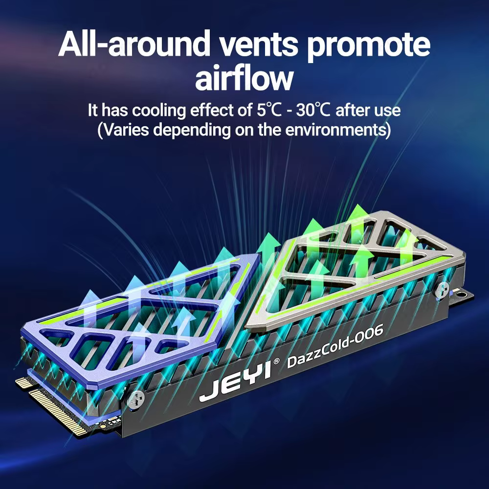 JEYI Dazzcold Disipador M.2 NVMe Aleación Magnesio Aluminio - imagen 2
