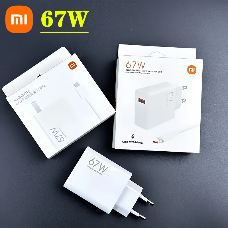 Xiaomi-cargador Turbo original de 67W, adaptador de corriente de carga rápida de la UE, Cable tipo C 6A para Mi 11 Ultra Redmi note 10 11 k40 K50 pro - imagen 3