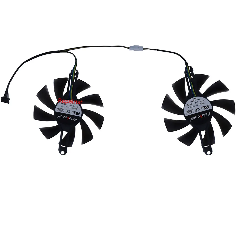 2Pcs/Set Ventilador de tarjeta gráfica,Enfriador VGA,GPU Cooler,Graphics Card Fan,85MM Diameter,98MM Mounting Pitch,para PELADN RX 580 8G,para PELADN RX6600M 8G,T129215SU, - imagen 3