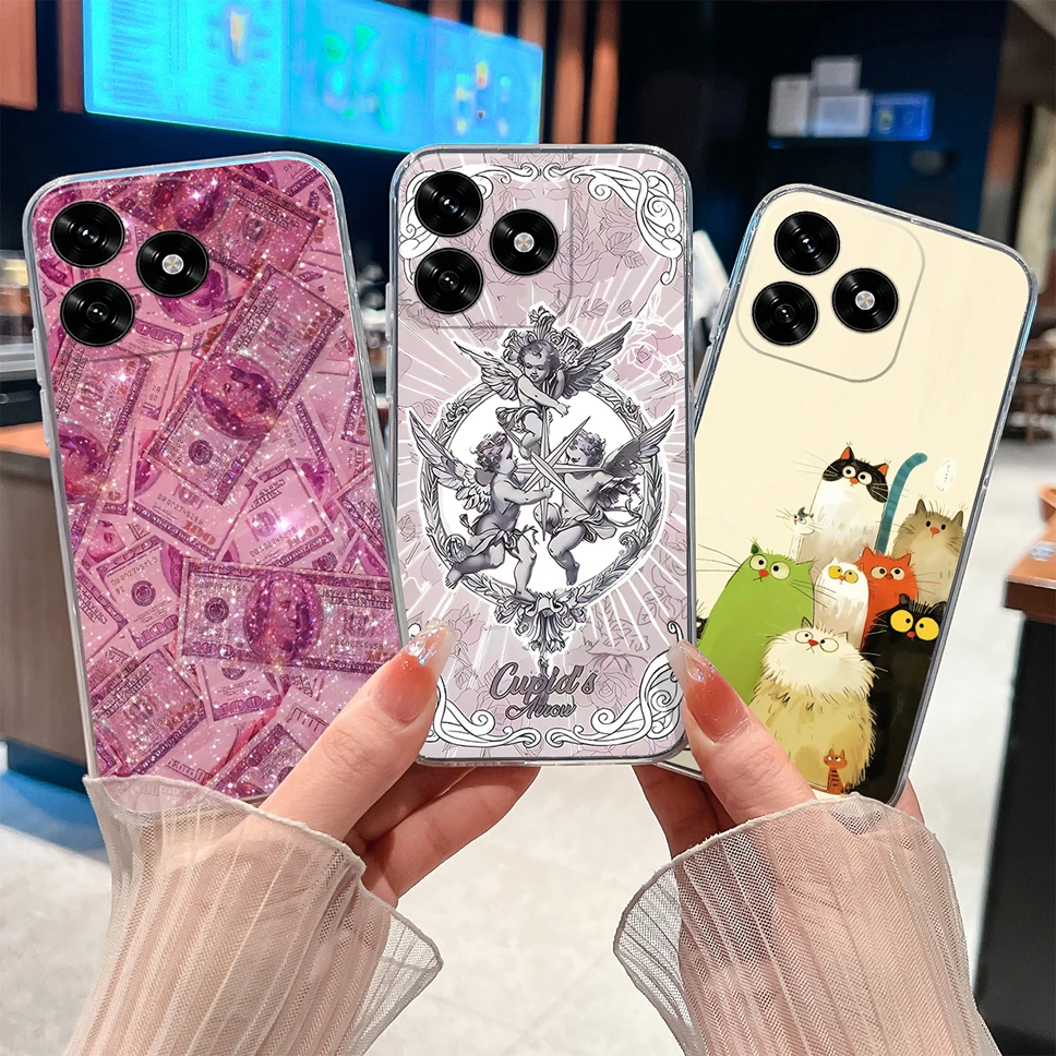 Para Honor X5C Plus 4G Funda de teléfono patrones de diseño de moda suave TPU transparente silicona ligera Funda para Honor X 5c + Shell - imagen 2