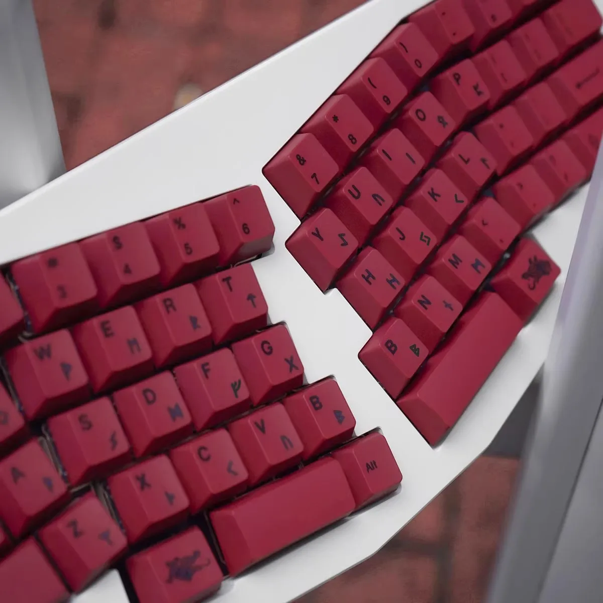 1 Juego de teclas GMK Blot, sublimación de tinte PBT, teclas a prueba de luz, perfil de cereza, teclas de color rojo oscuro con barra espaciadora 2.25u 2.75u 7u - imagen 3