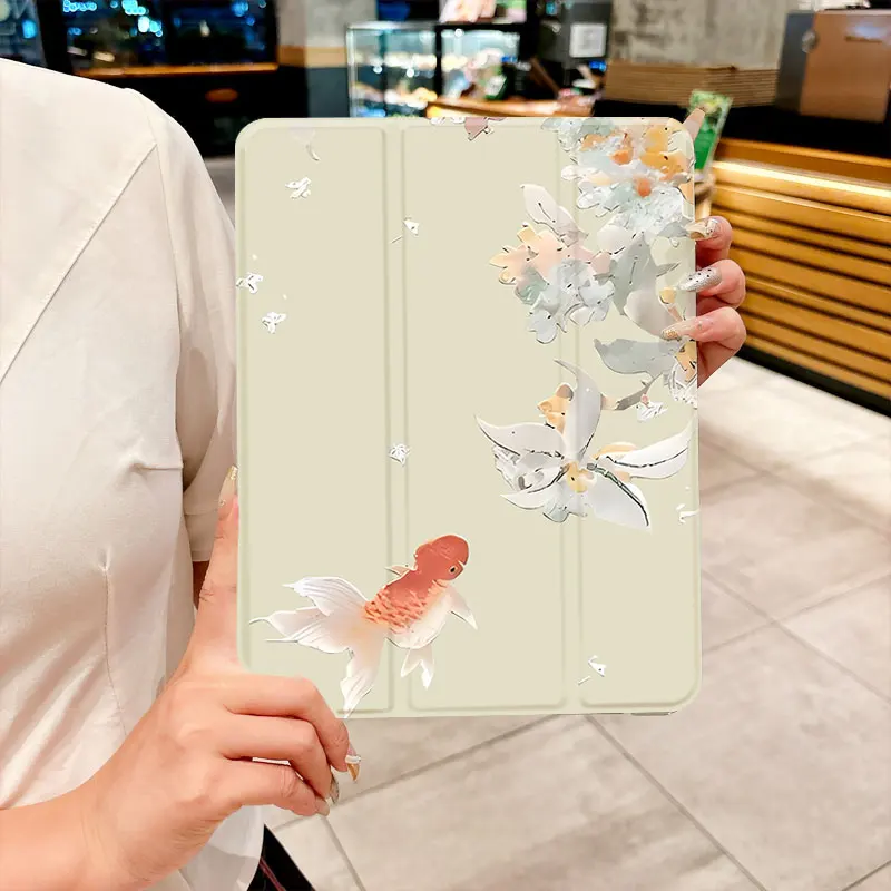 Funda para tableta triple Lucky koi para iPad pro 10/11/2020/6th/7th /8th /Air 3rd/Air 4th/9th gen/Air 5th Gen 2022/Air 11 - imagen 2