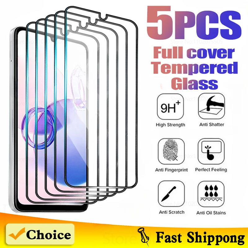 Protector de pantalla de vidrio templado para Samsung, A10, A20, A30, A50 S, A70, A15, A21, A55, A31, A41, A51, A81, F12, F22, F42, 5 unidades
