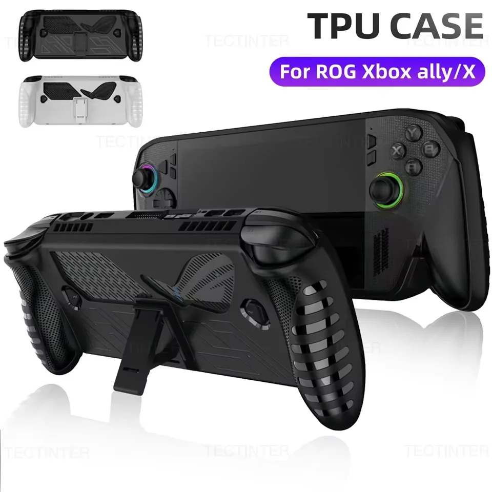 Funda protectora de TPU para consola ASUS ROG Xbox Ally X, cubierta antiarañazos a prueba de golpes, carcasa de piel con soporte, accesorios para juegos