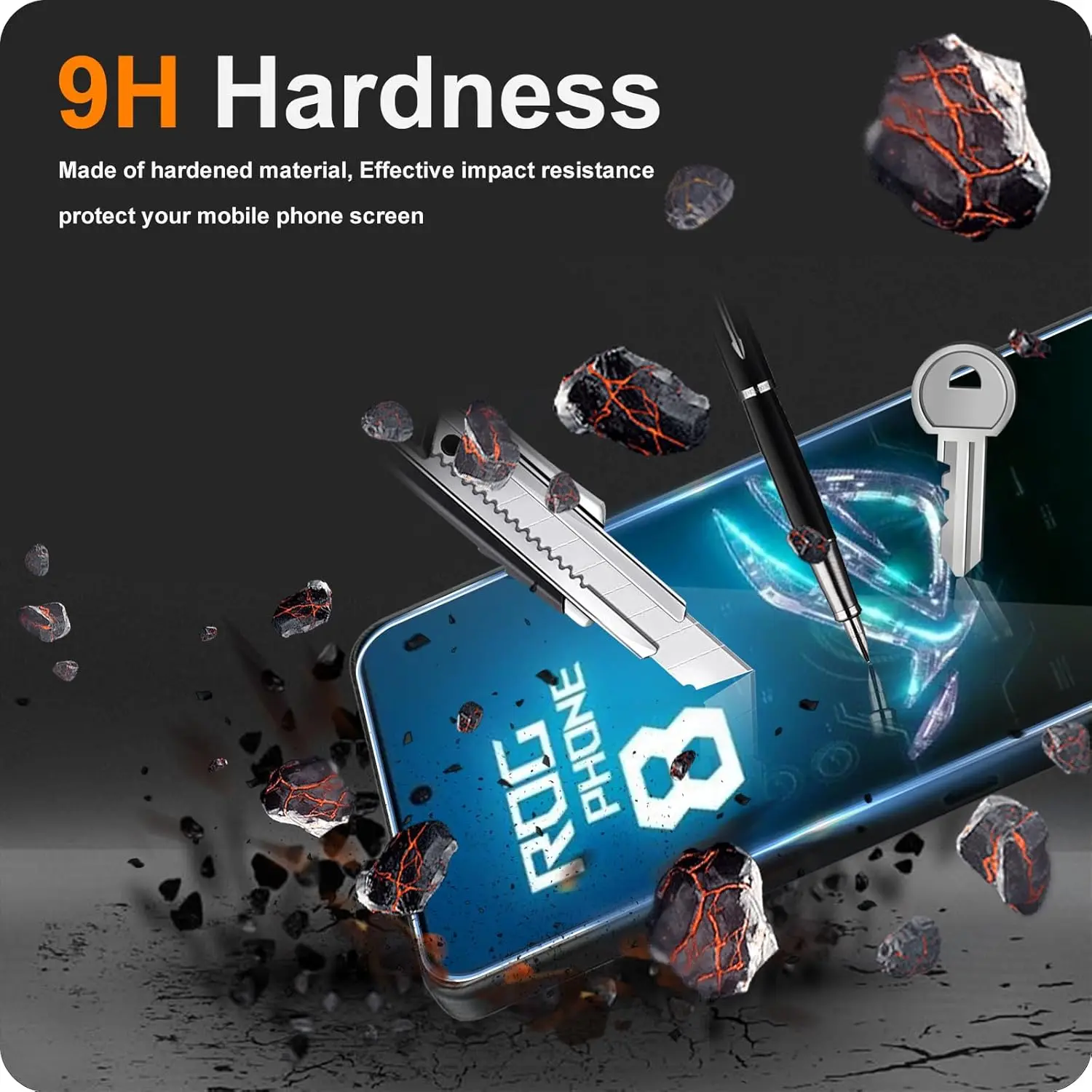 Película de vidrio templado 9H para ASUS ROG Phone 8 2/4 piezas de vidrio protector de pantalla HD - imagen 3