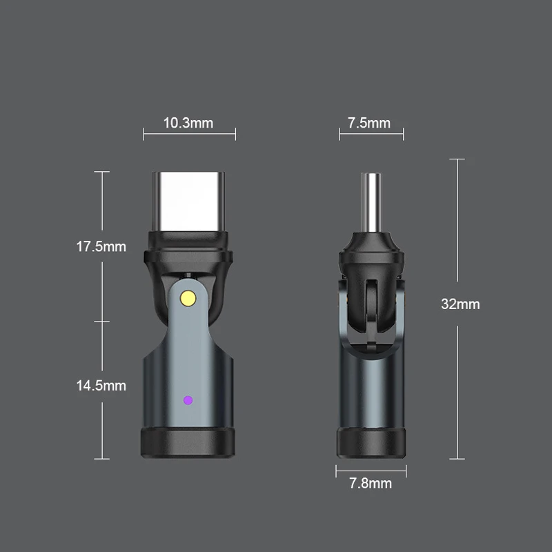 PD240W USB C a tipo C OTG adaptador 540 rotación 48v 5A datos de carga rápida 480Mbps Cable convertidor para teléfono iPhone 16 MacBook Sams - imagen 4