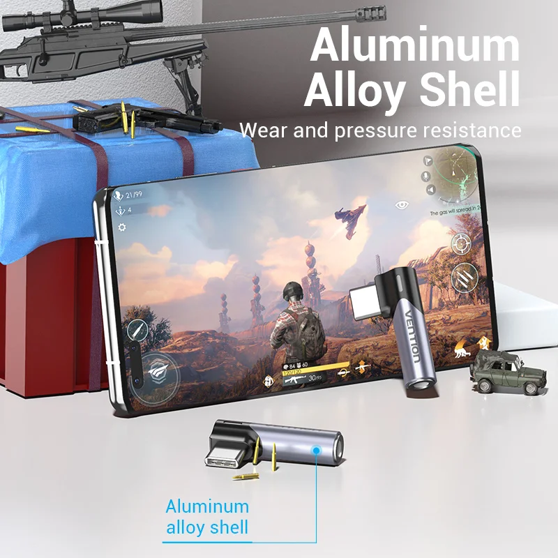 Vention tipo C a conector auxiliar de 3,5mm, adaptador de auriculares USB C, cable de Audio Jack para Huawei P60 Xiaomi, adaptador de 3,5mm - imagen 4