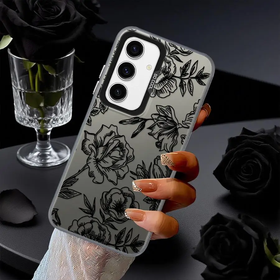 Funda trasera de teléfono con línea de flores para Xiaomi Poco C50 F3 GT F4 X5 X3 NFC C51 X3 Pro - imagen 3