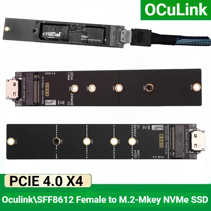 M.2 M Key A Oculink SFF-8611 M.2 NVME A Oculink Cable Externo M2 A SFF-8612 Adaptador Pcie 4.0 Gen4 Cable SSD - Computadora Portátil de Escritorio