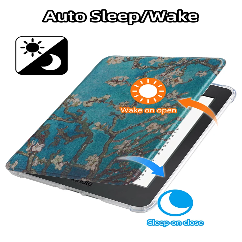 Para Kindle 11. a generación funda de impresión Auto Wake Sleep para Kindle Paperwhite 6th 7th nuevos accesorios magnéticos de funda inteligente - imagen 4
