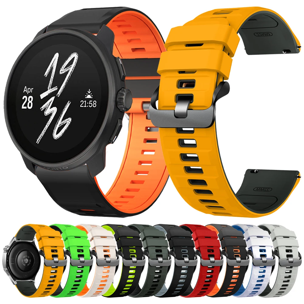 Correa deportiva de silicona de 22mm para SUUNTO RACE S, pulsera de repuesto para SUUNTO Ocean/Race RUN/Race 2/VERTICAL/5 9 PEAK PRO DLC